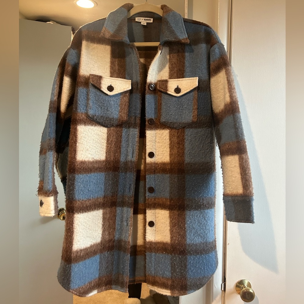 Blue plaid shacket